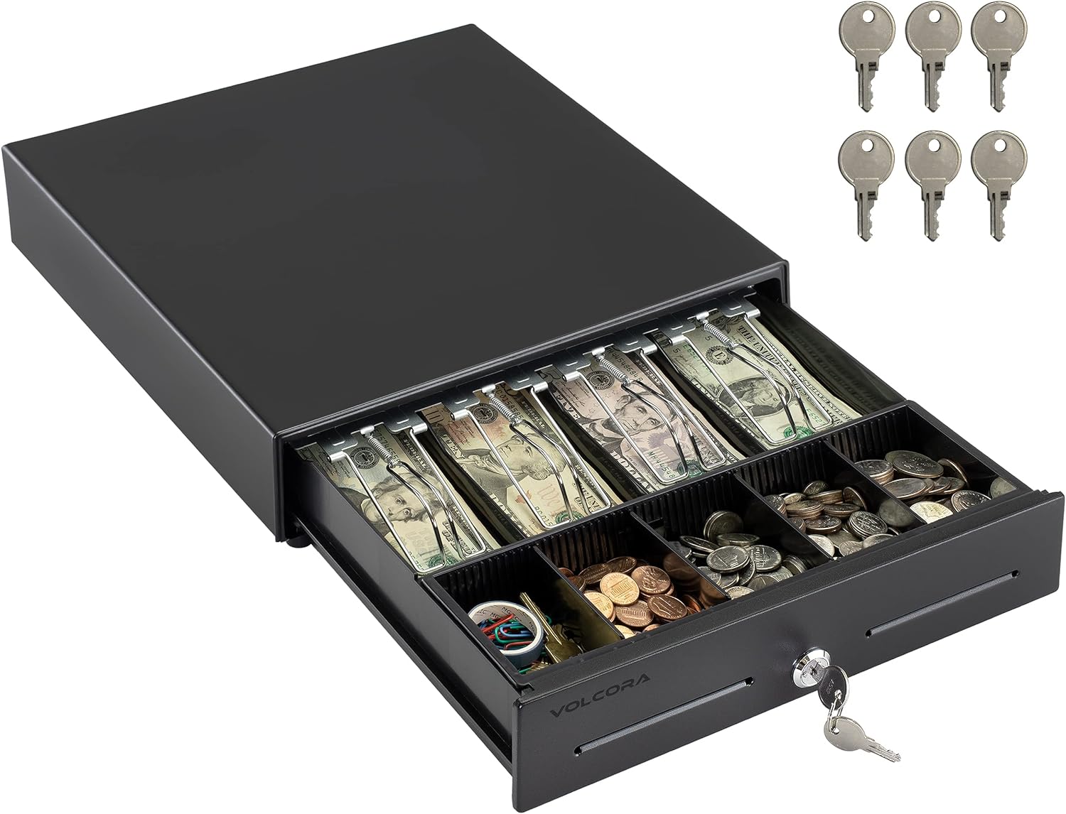 Volcora 13in Electronic Cash Register Drawer for Small Business