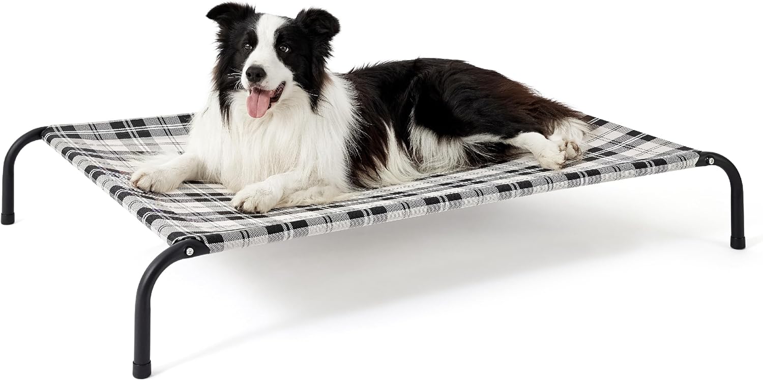 Bedsure Outdoor Elevated Dog Bed for Large Dogs, Portable Cot