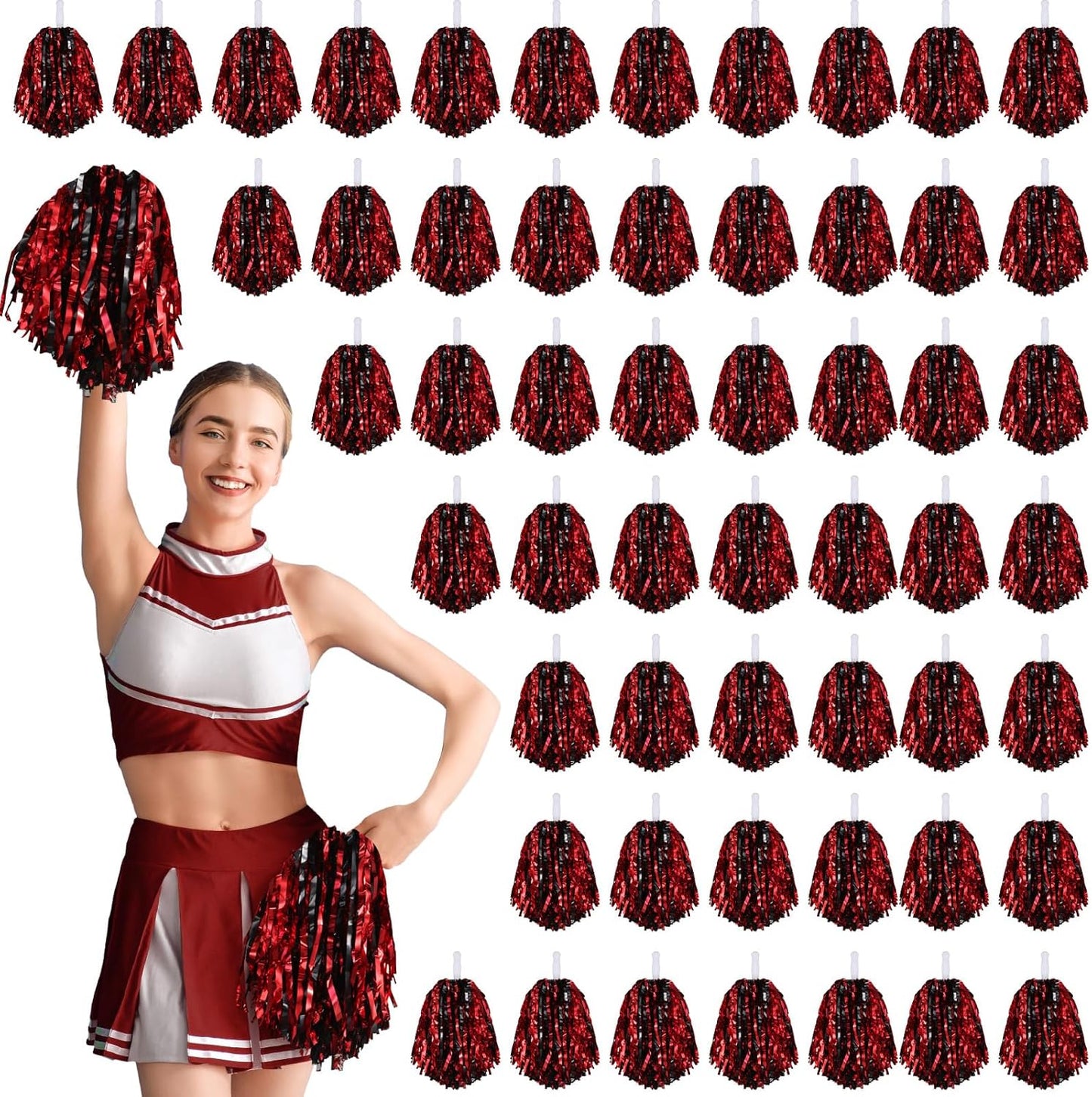 60 Pcs Cheerleading Pom Poms for Team Spirit and Events