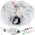 Odoland Cat Tunnel Bed - Cozy Plush Cat Furniture with Toys
