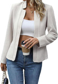 Mina Self 2025 Fall Tweed Plaid Blazer Jacket - Elegant Work Layer
