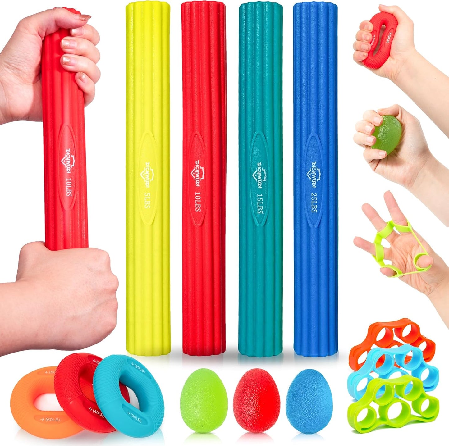 Flex Therapy Bar Set for Pain Relief and Grip Strength Training