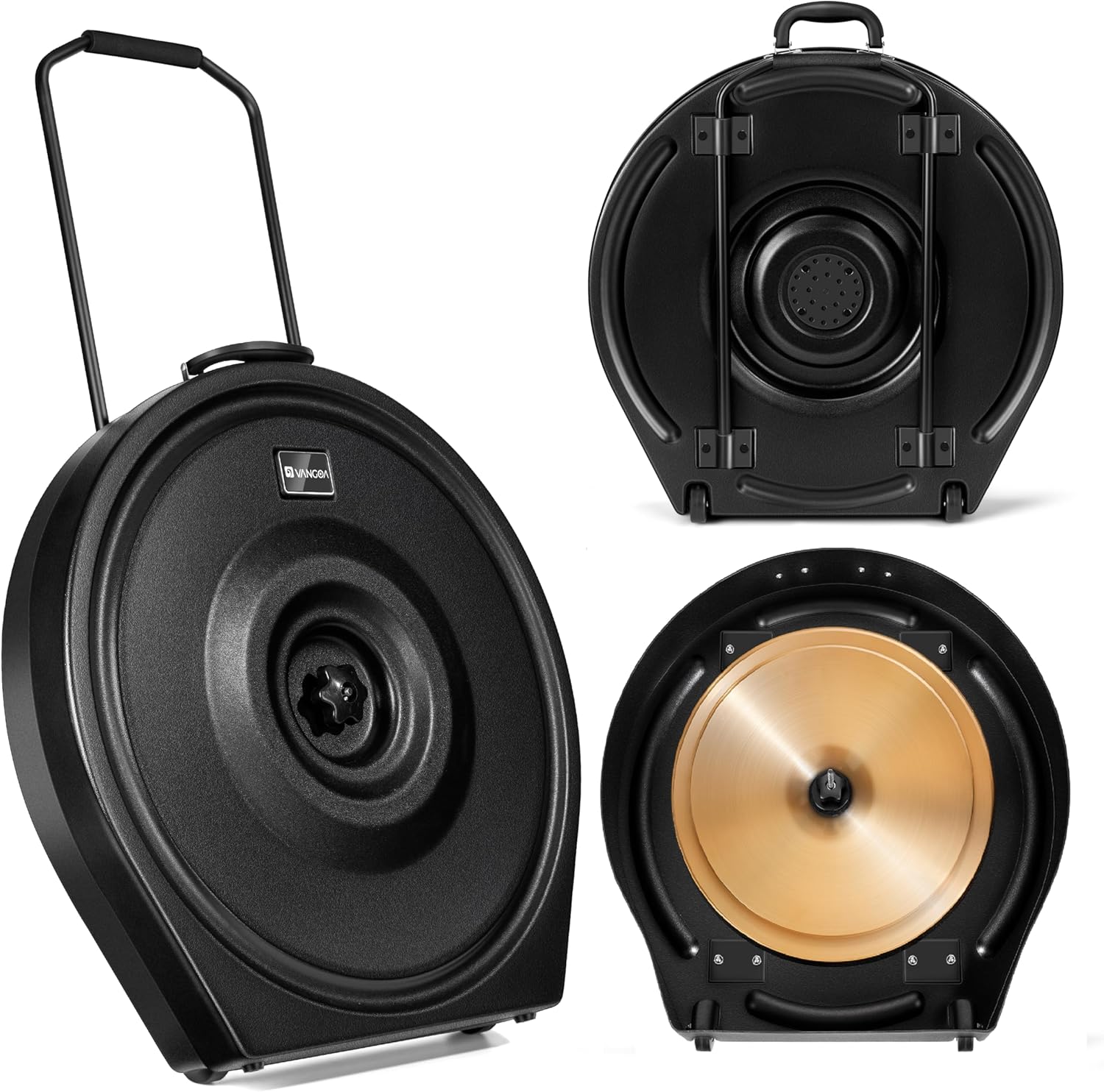Vangoa Upgrade Hard Cymbal Case with Wheels for 22in Cymbals