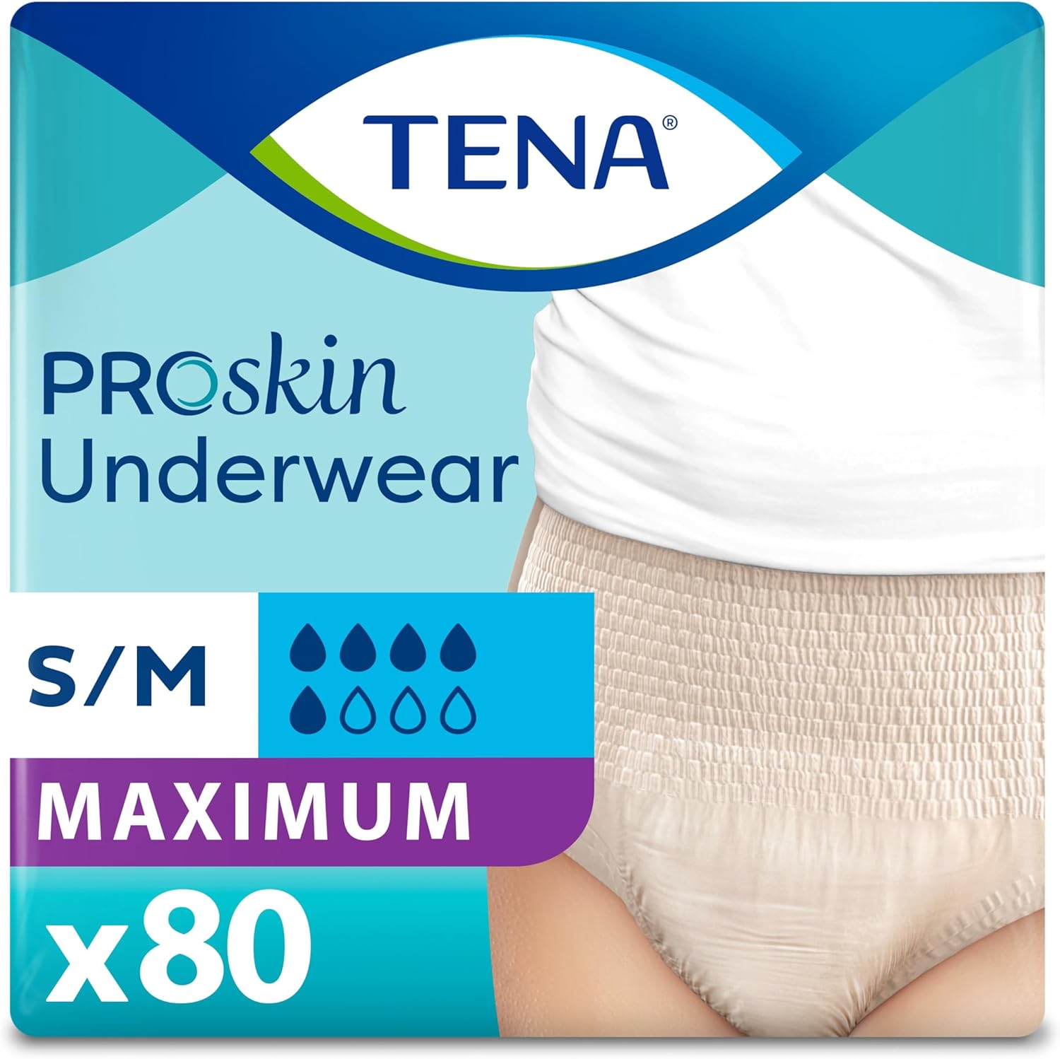TENA ProSkin Moderate Absorbency Underwear, 80 Count