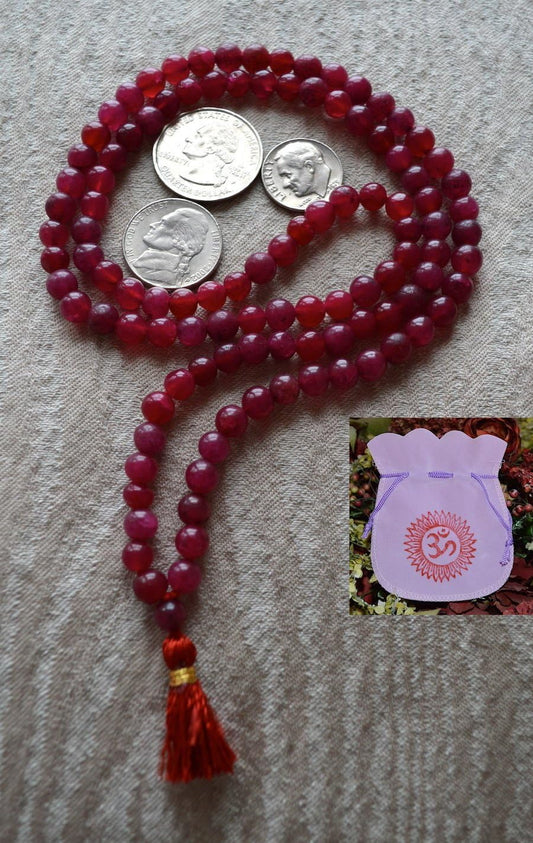 Red Jade Mala - Heart Chakra Balance