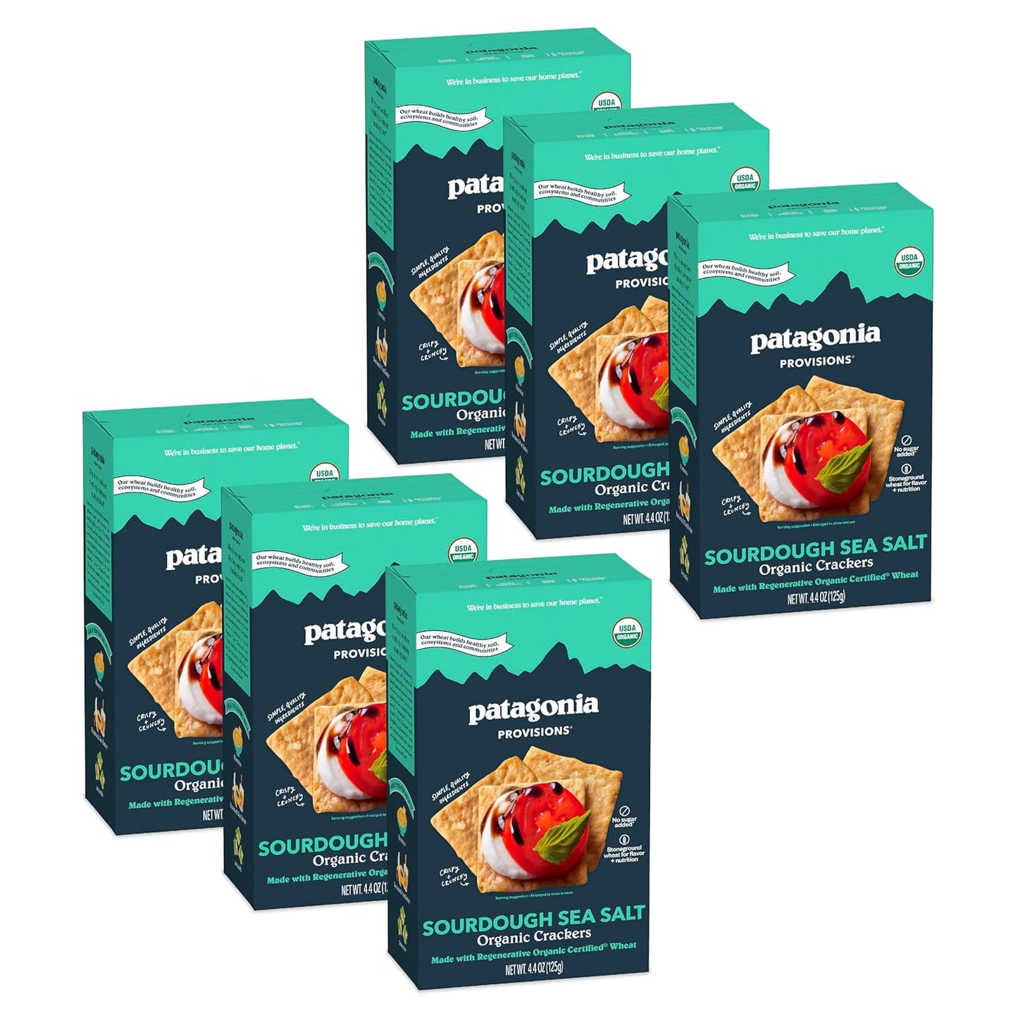 Patagonia Provisions Organic Sourdough Sea Salt Crackers 6 Pack