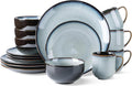 LERATIO Ceramic Dinnerware Set for 4, 16-Piece - Reactive Glaze Style
