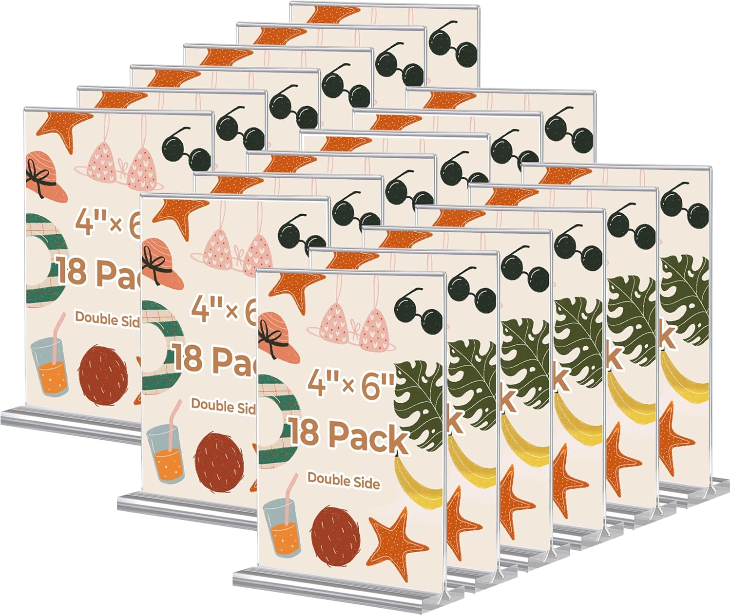 18 Pack 4x6 Acrylic Sign Holders for Restaurants and Offices