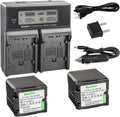 Kastar LCD Dual Fast Charger & 2 Batteries for Panasonic Camcorders