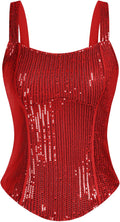 Sequin Tank Top Bustier Corset Style - Sparkle Slim Camisole GRACE
