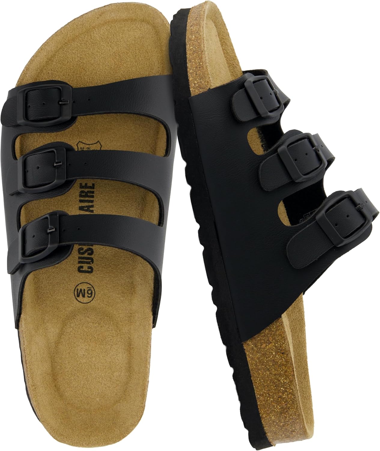 CUSHIONAIRE Women's Lela Cork Footbed Sandal for Ultimate Comfort