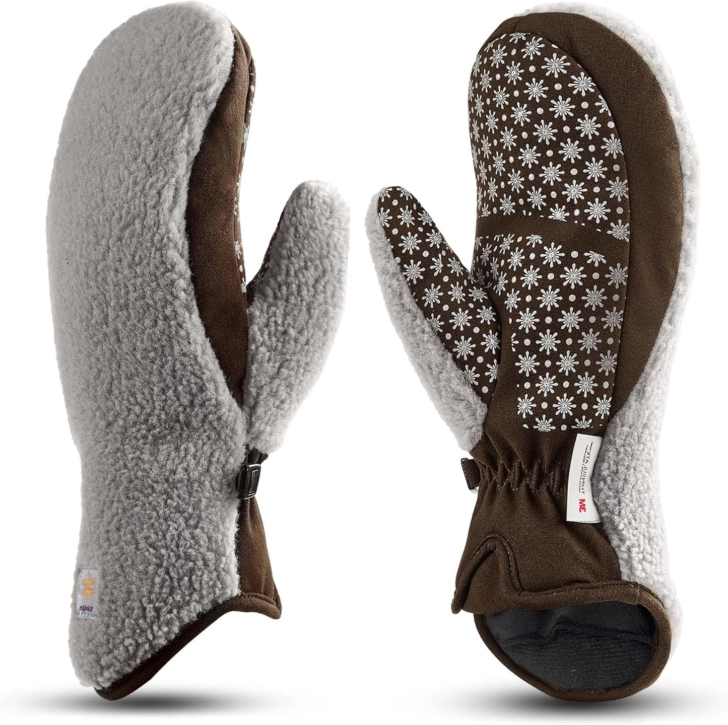 EZPACE Women's Sherpa Mitten Gloves for Cold Weather Comfort