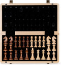 A&A 15 inch Foldable Wooden Magnetic Chess Set - Flat Folding Board