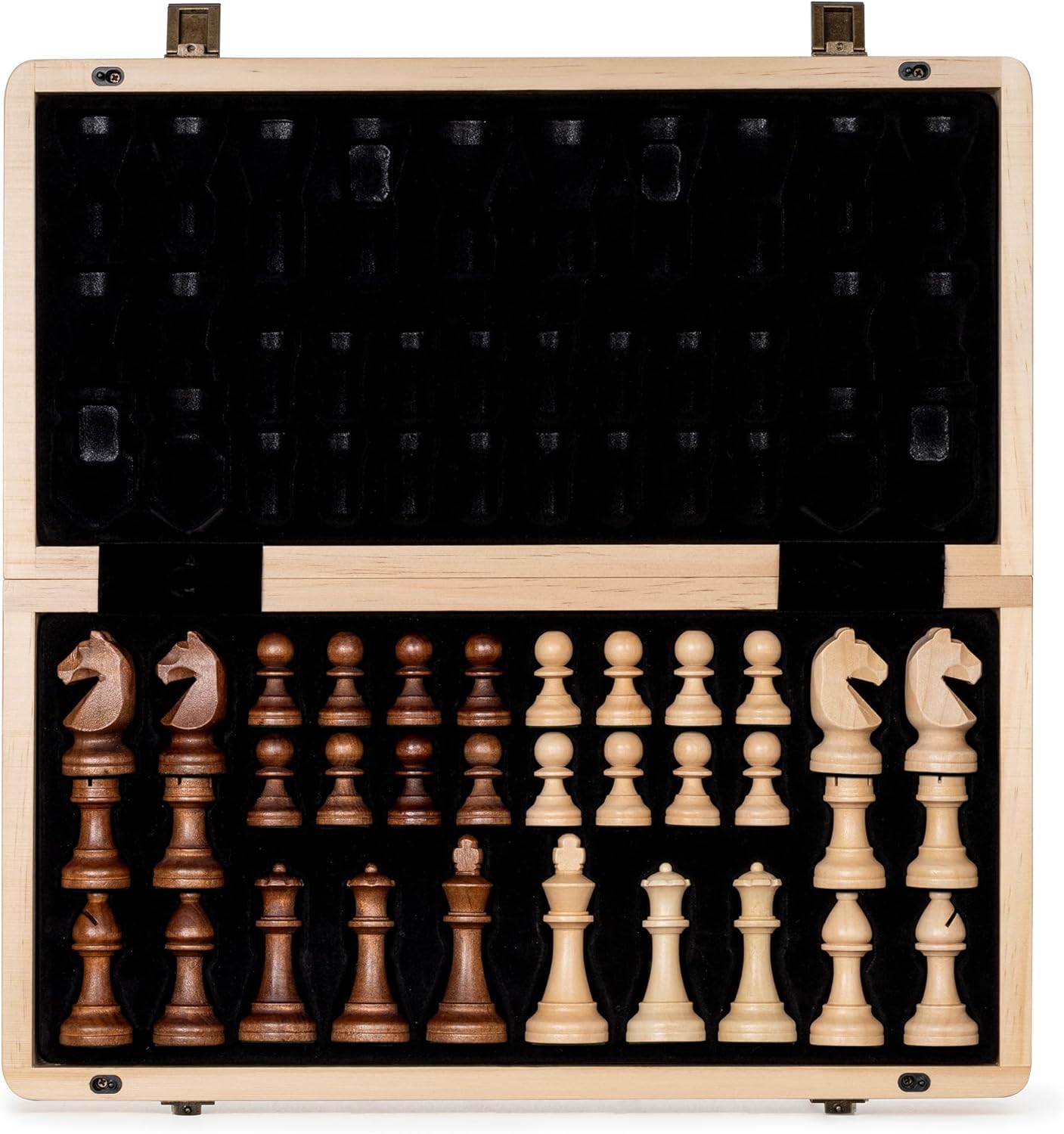 A&A 15 inch Foldable Wooden Magnetic Chess Set for All Players