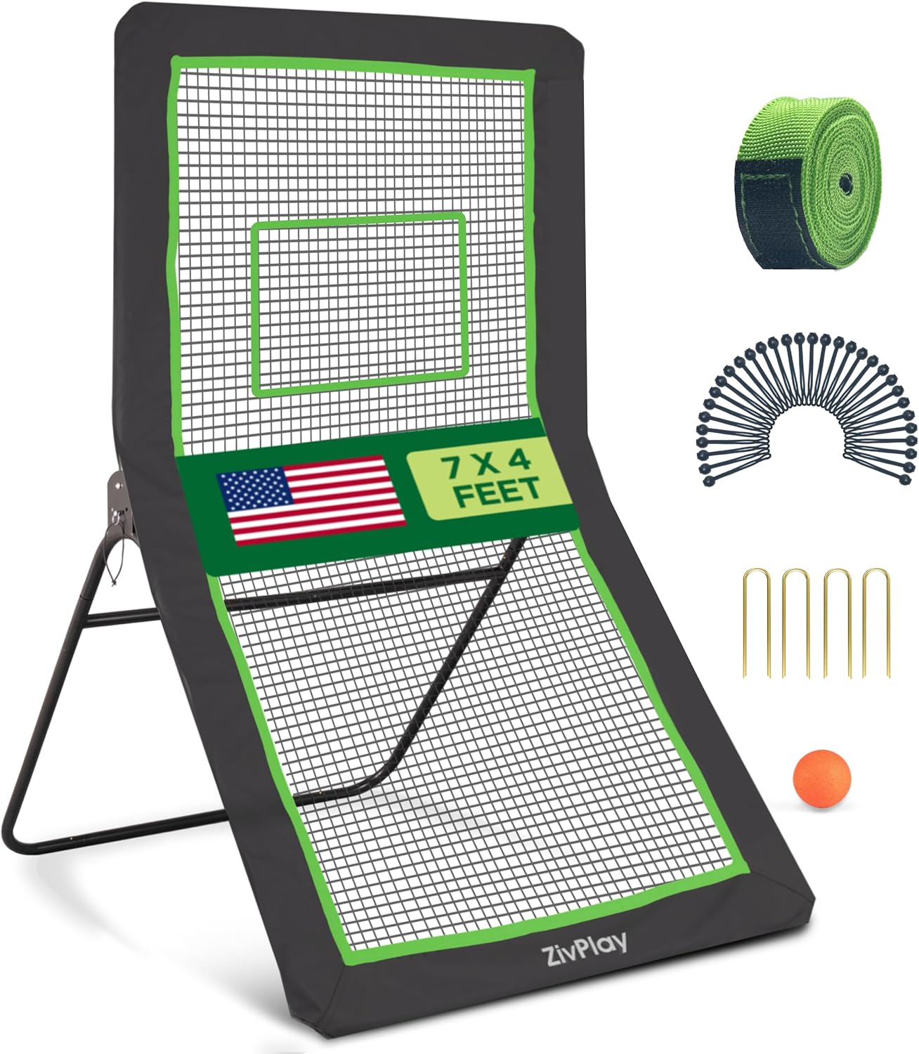 Volleyball Rebounder Net 7x4 ft for Lacrosse Training Equipment