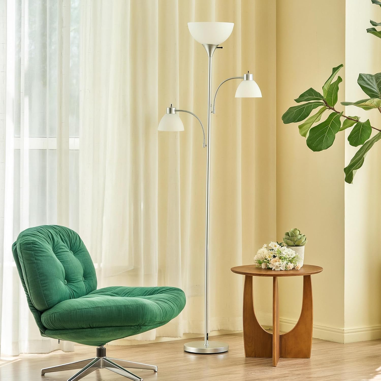 VONLUCE 71in Floor Lamp with Adjustable Reading Light for Home