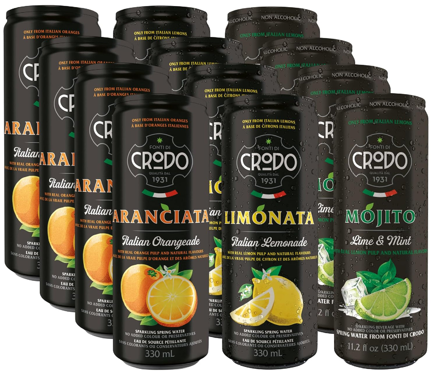 Niro Assortment of Sparkling Lemonade Variety - 12 Cans Total