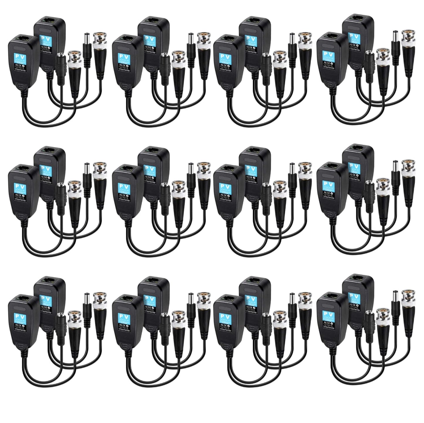 Passive Video Balun 12 Pairs for HD-CVI/TVI/AHD Systems