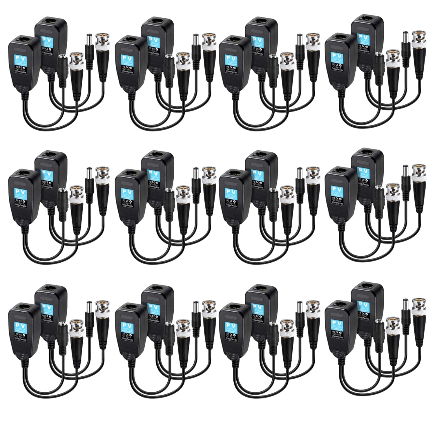 Passive Video Balun 12 Pairs for HD-CVI/TVI/AHD Systems