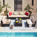 Outdoor Sectional Sofa Patio Conversation Set - Comfortable 7-Piece