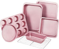 KITESSENSU Baking Pans Set 7-Piece - Compact Nonstick Carbon Steel