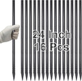 Rebar Stakes 24 in Ground Stakes 16pcs - Heavy Duty Anchors