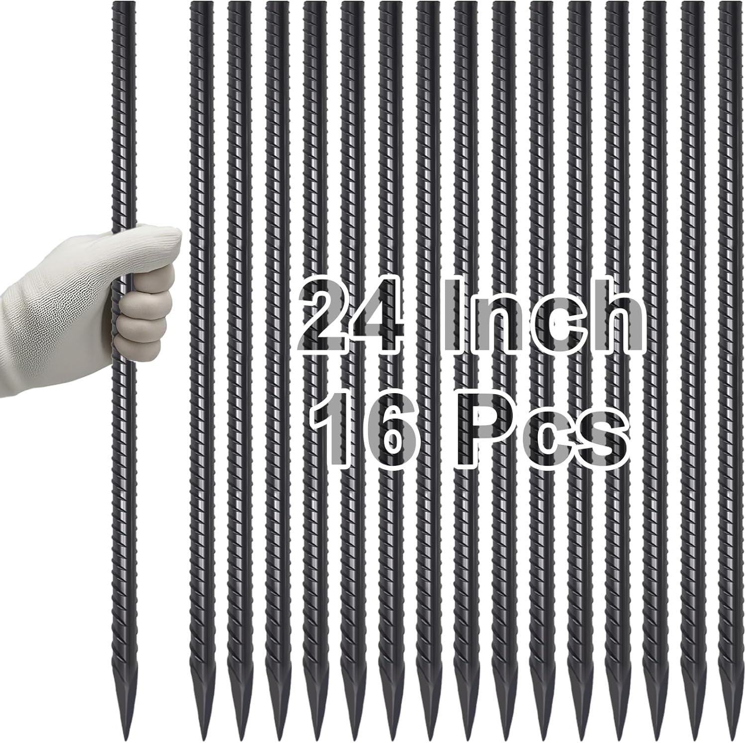 VVOKGO 24 Inch Heavy Duty Rebar Stakes for Garden and Landscape