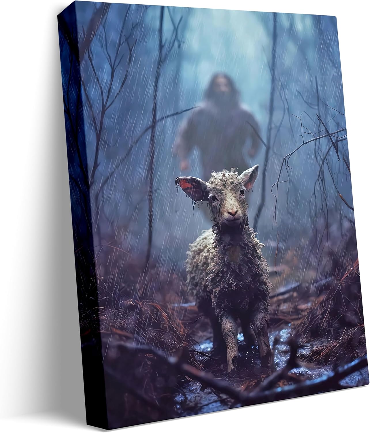 Jesus and Lamb Canvas Wall Art for Inspirational Home Decor