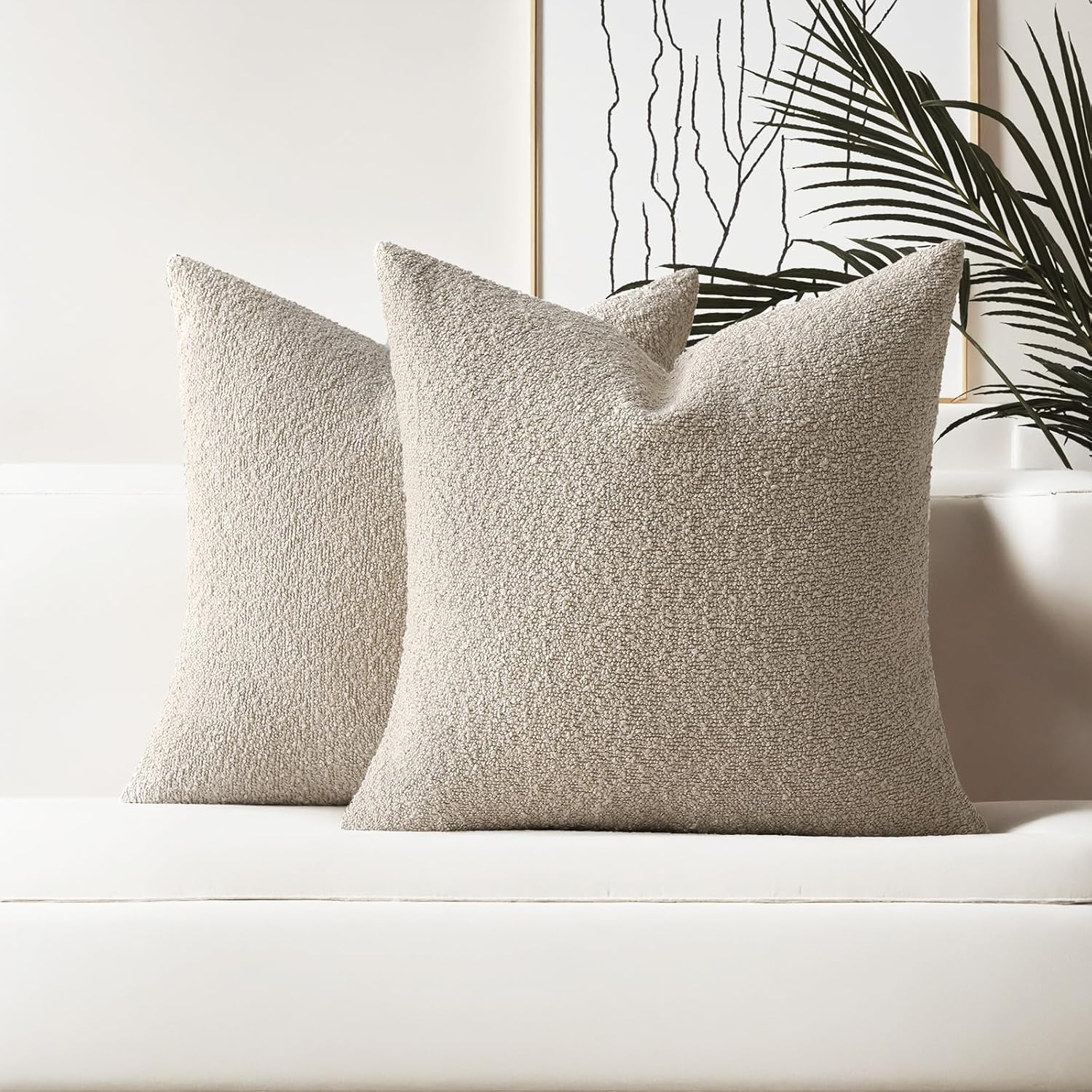 HAUSSY Set of 2 26x26 Decorative Throw Pillow Covers for Home