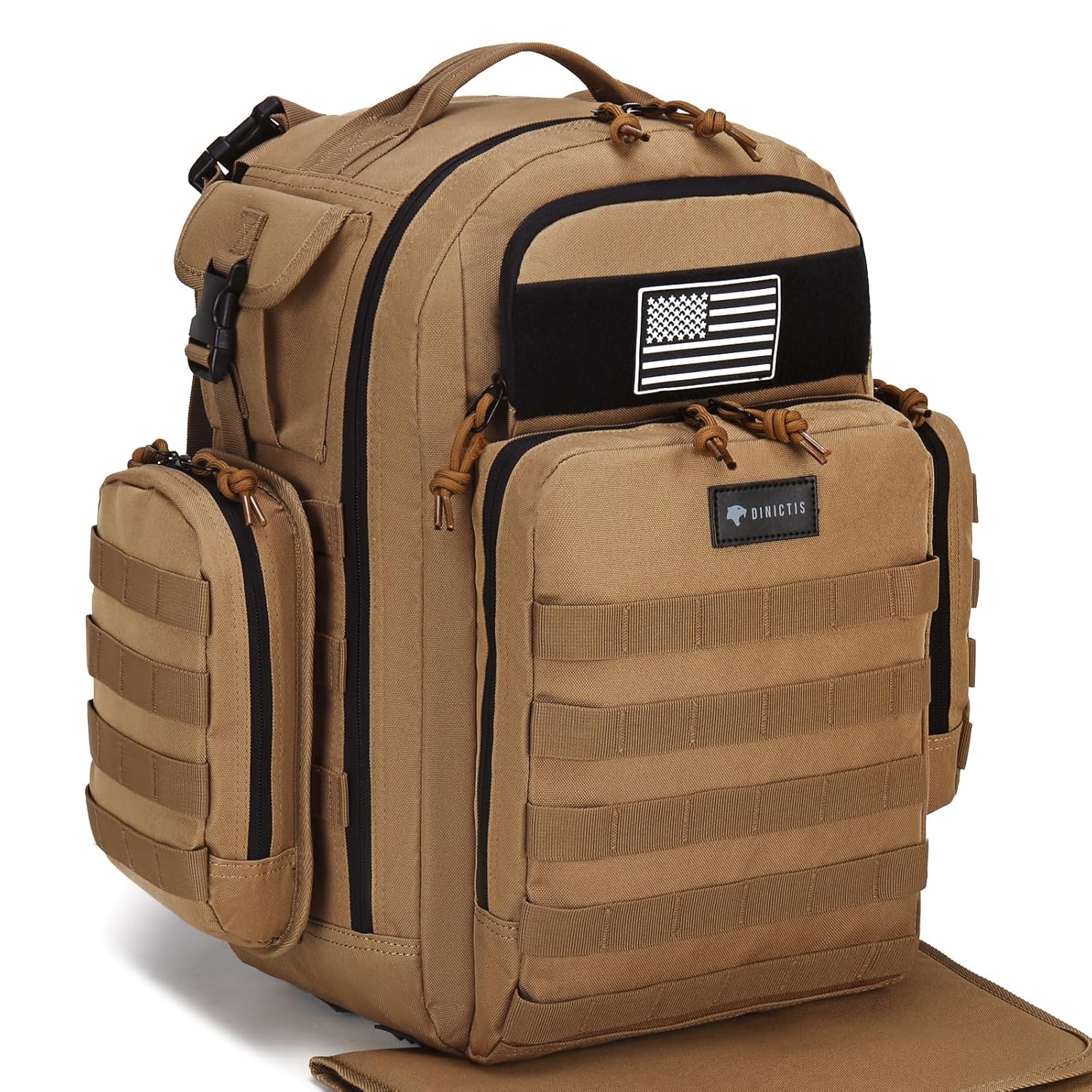 Dinictis Dad Diaper Bag Backpack - Military Style Jungle Brown