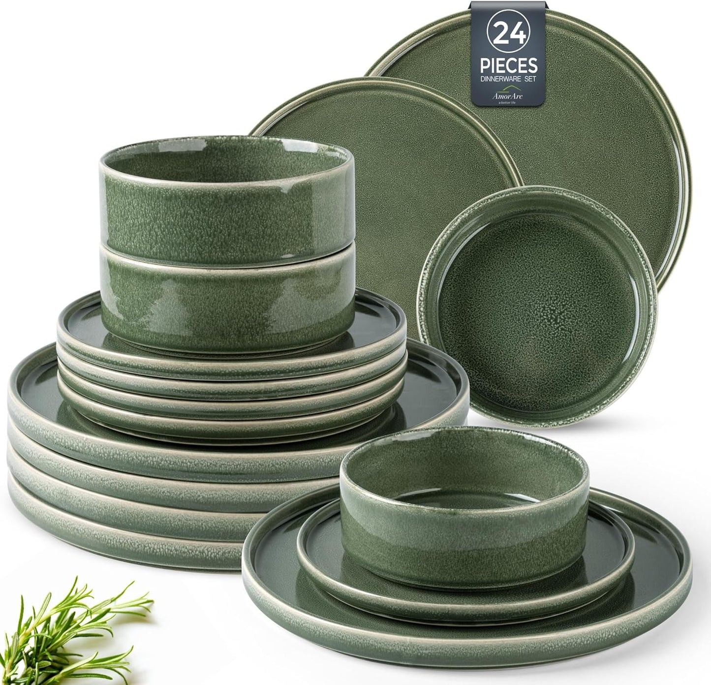 AmorArc Ceramic Dinnerware Sets: Unique Handmade Plates & Bowls