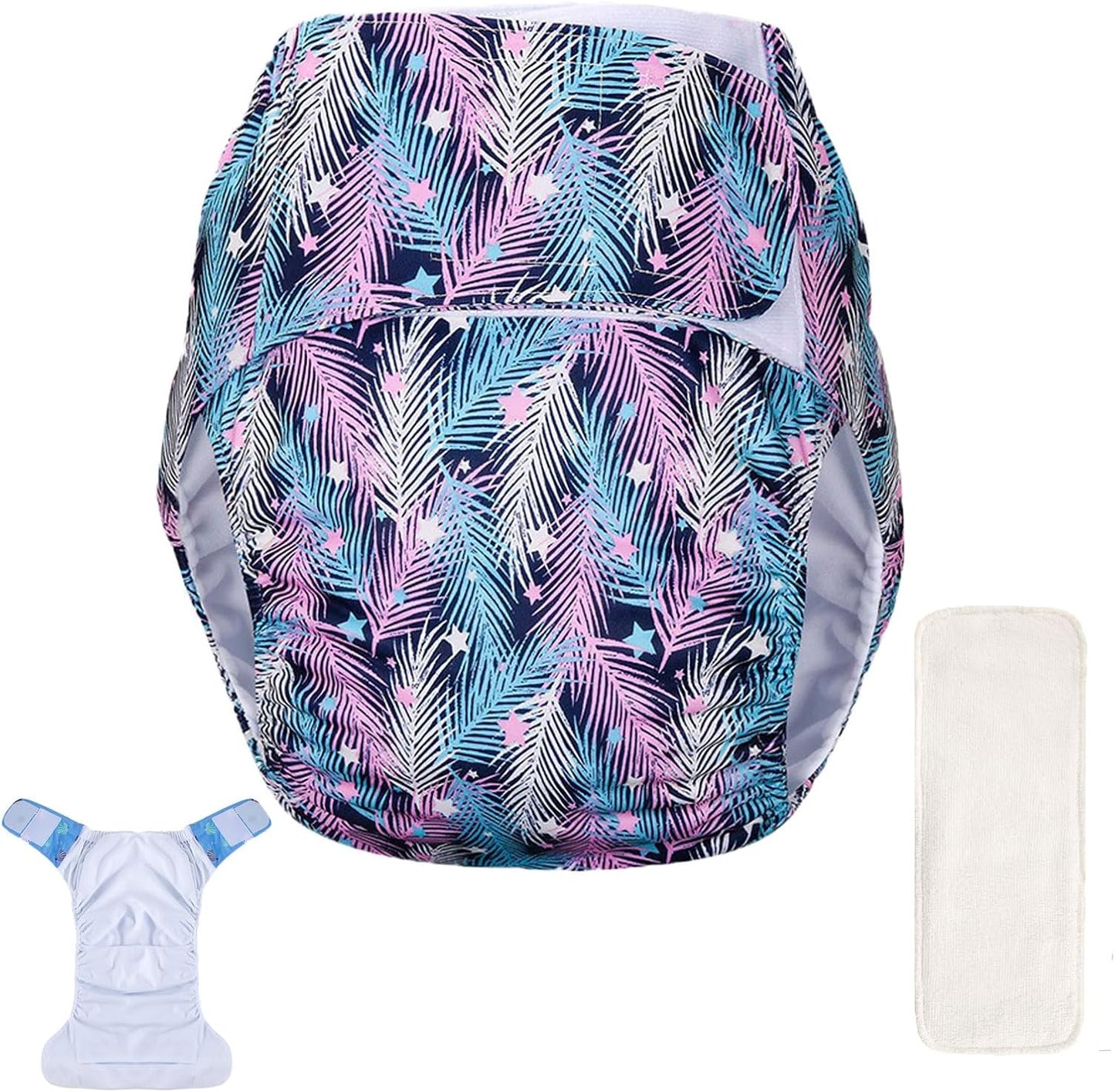 Waterproof Reusable Adult Cloth Diapers - Adjustable Incontinence Pocket Diapers