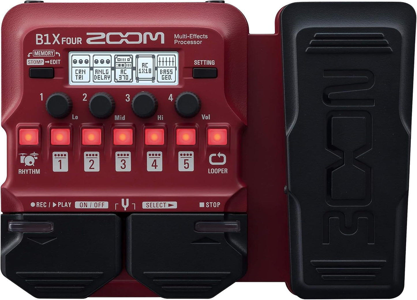 Zoom B1X Four Bass Multi-Effects Processor with Expression Pedal