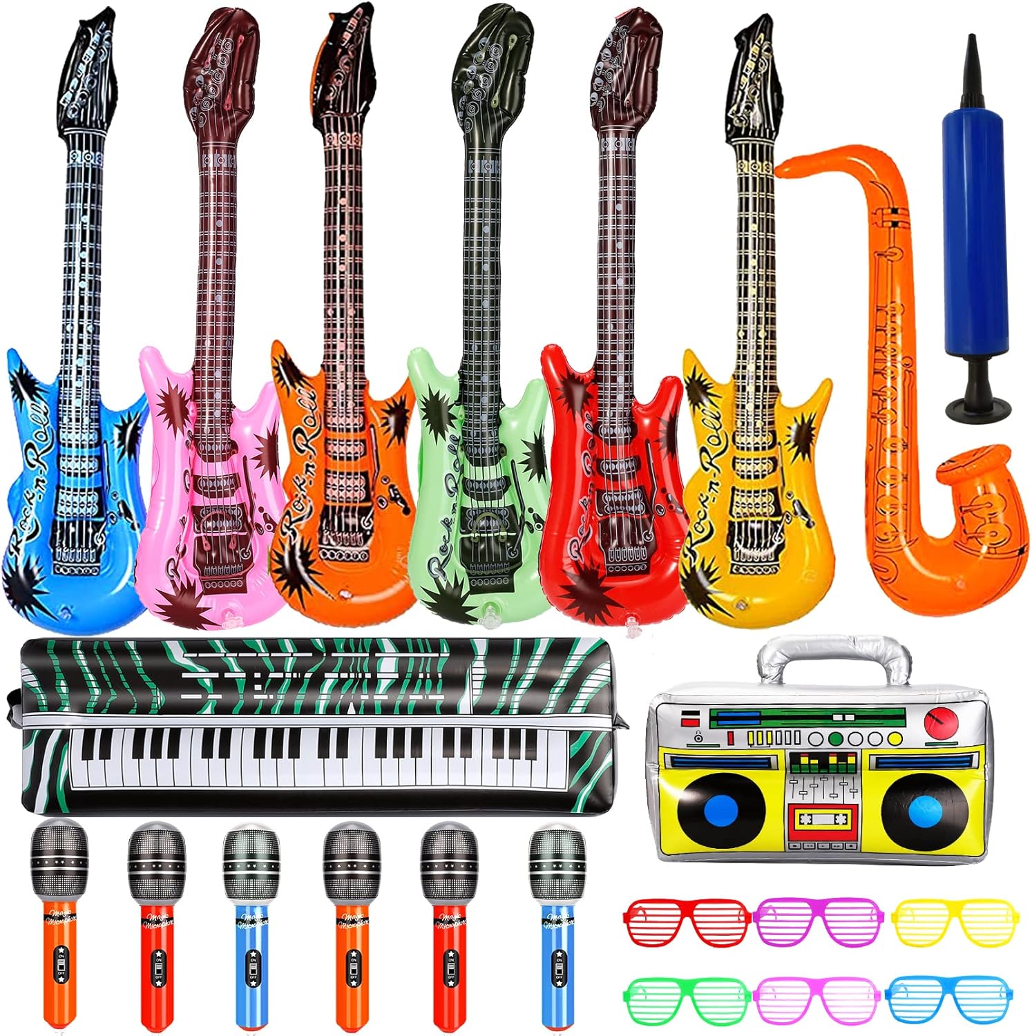 Inflatable Rock Star Toy Set - 22 Pieces | Ultimate Musical Fun!