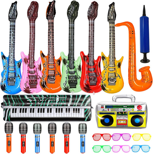 Inflatable Rock Star Toy Set - 22 Pieces | Ultimate Musical Fun!