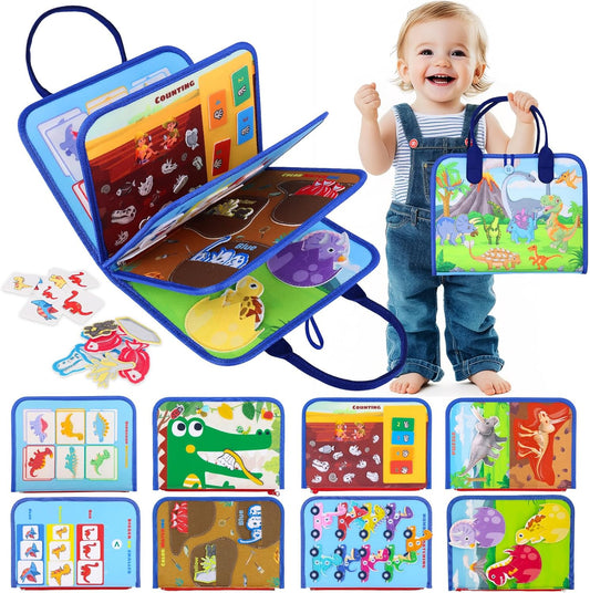Dinosaur Jungle Busy Board: Montessori Learning Fun
