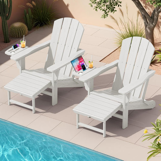 Adjustable Folding Adirondack Chair with Footrest for Comfort