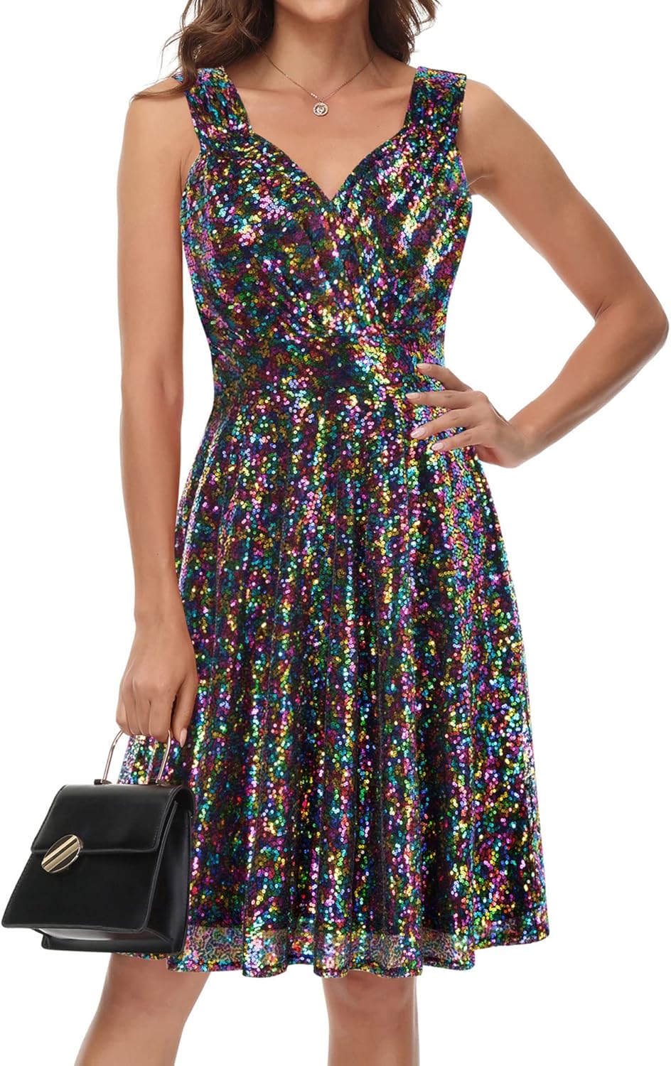 GRACE KARIN Women's Sleeveless Wrap V-Neck A-line Dress Review