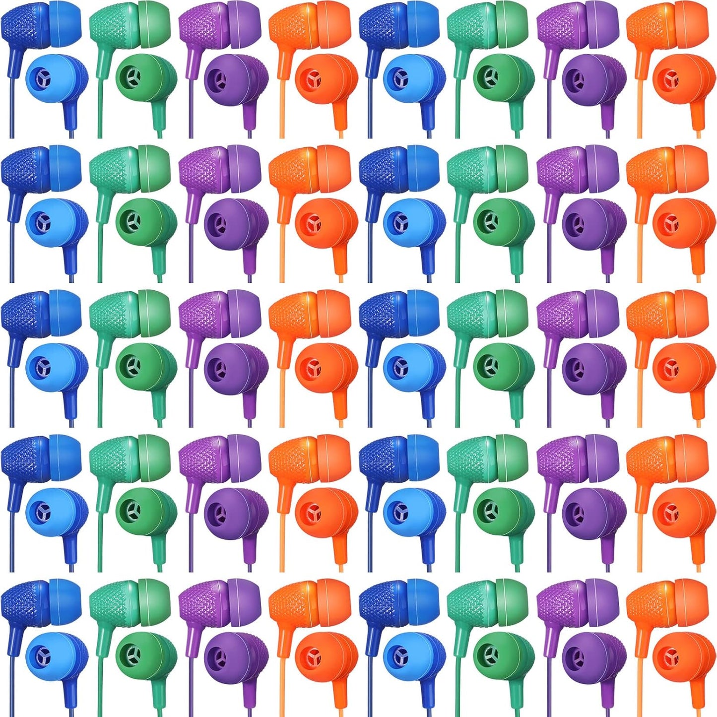 Macarrie 200 Pack Earbuds Bulk Earphones for Classroom Use