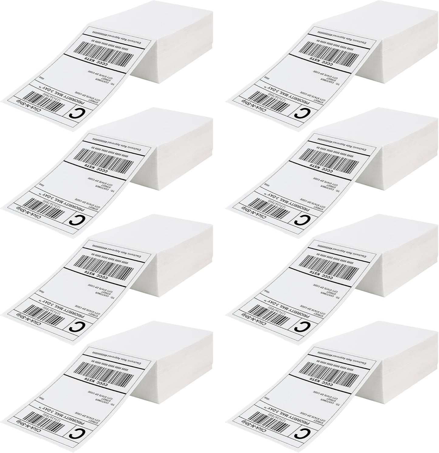 DGBDPACK Fanfold Direct Thermal Shipping Labels 4ft'x6ft' 2400 Labels