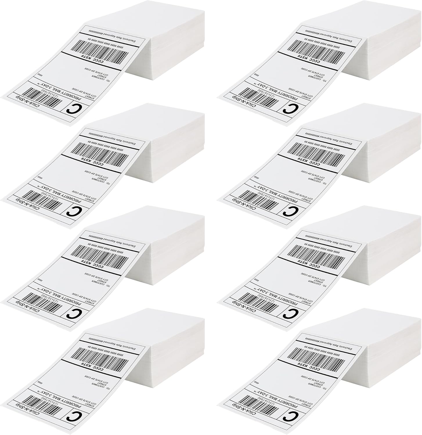 DGBDPACK Fanfold Direct Thermal Shipping Labels 4ft'x6ft' 2400 Labels