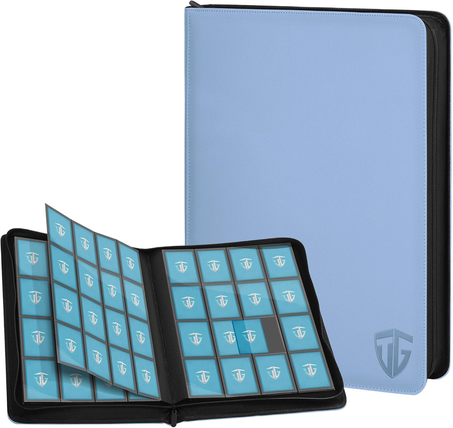 16 Pockets Trading Card Zipper Binder for 1000+ Cards Storage