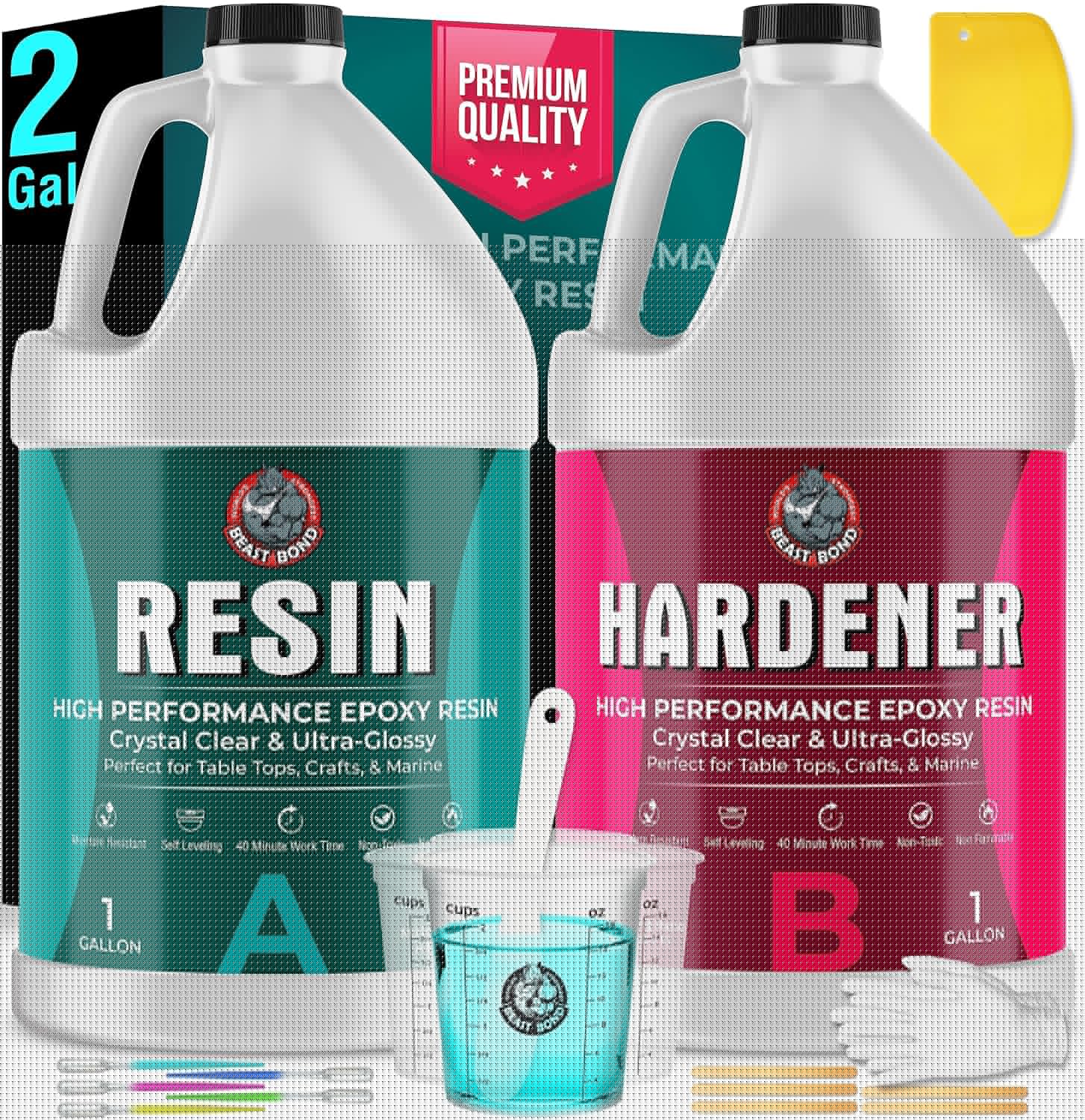 High-Performance Epoxy Resin 2 Gallon Kit for Crafts & Tables