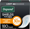 Depend Shields Incontinence Pads for Men, Light Absorbency - Discreet