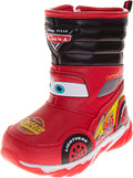 Disney Cars Toddler Snow Boots Red Black - Light Up Waterproof