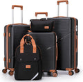 Unisex 5 Piece Luggage Set with Spinner Wheels - Lightweight Hardshell