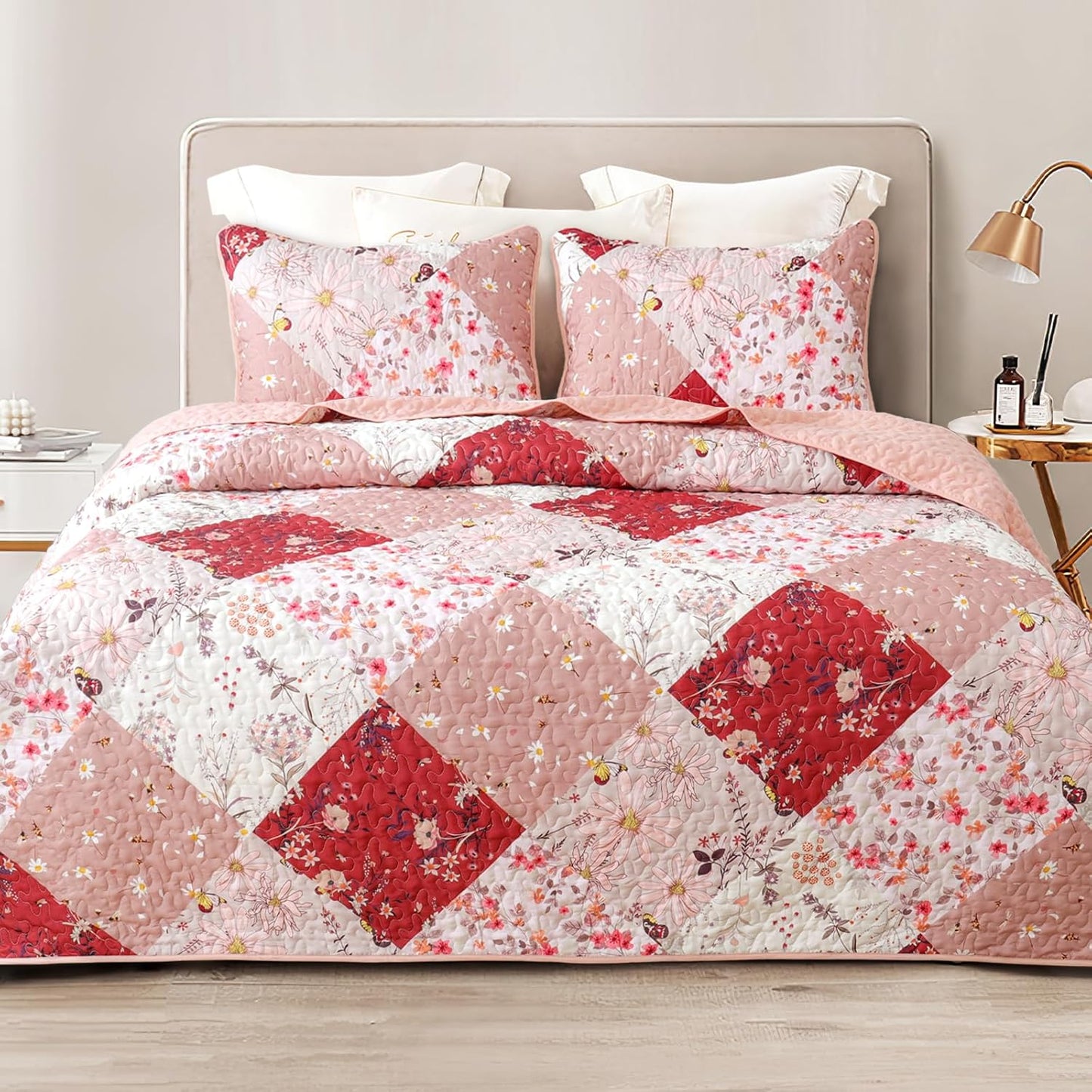 Whale Flotilla Reversible Patchwork Quilts for Full Queen Size