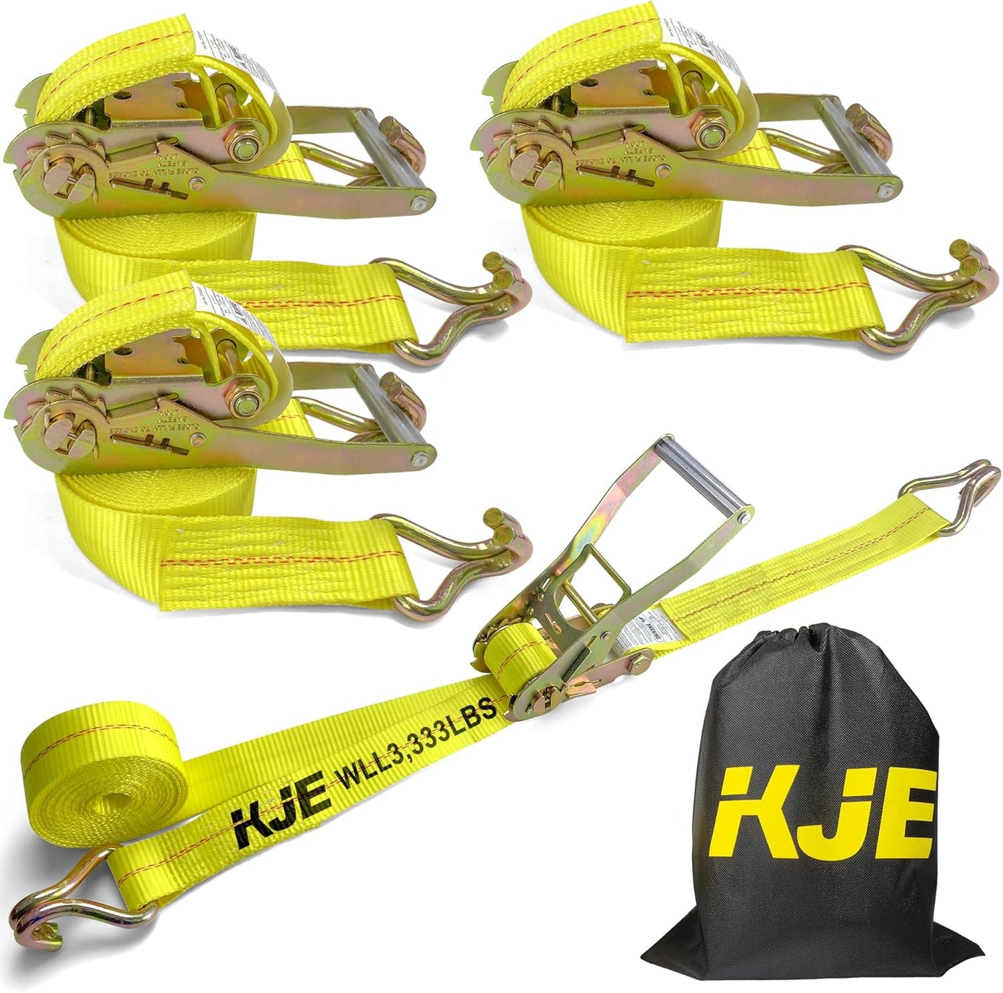 KJE Ratchet Straps Heavy Duty 4 Pack for Secure Cargo Transport