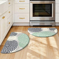 Half Circle Kitchen Mats - Cushioned Anti-Fatigue 2 PC Set
