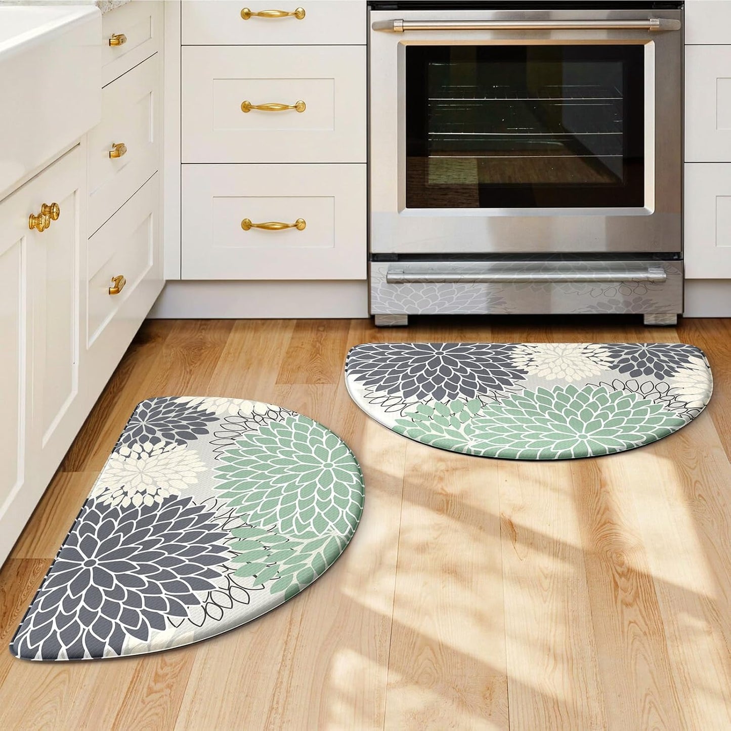 KIMODE Half Circle Kitchen Mats for Comfort and Style in Home